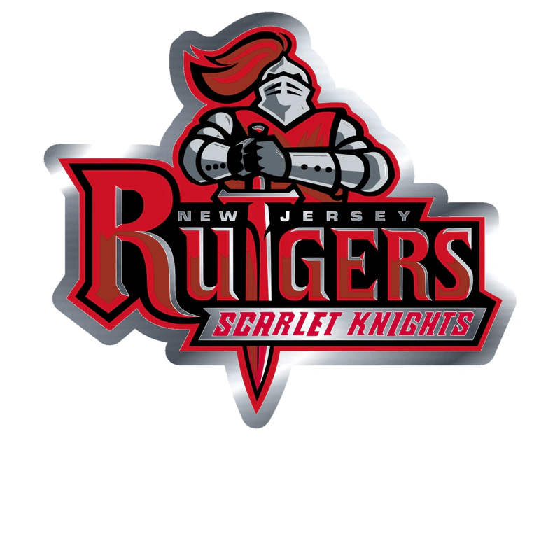 Rutgers Scarlet Knights - Image 2 - Silver Chrome Vinyl Decal - Custom Size