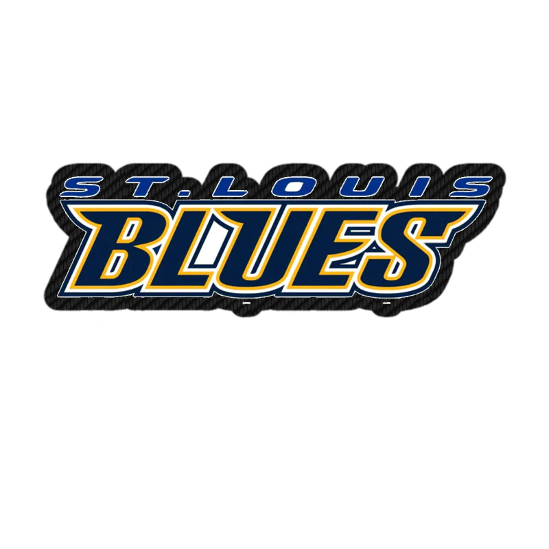 St Louis Blues - Name - Carbon Fiber Vinyl Sticker - Custom Size