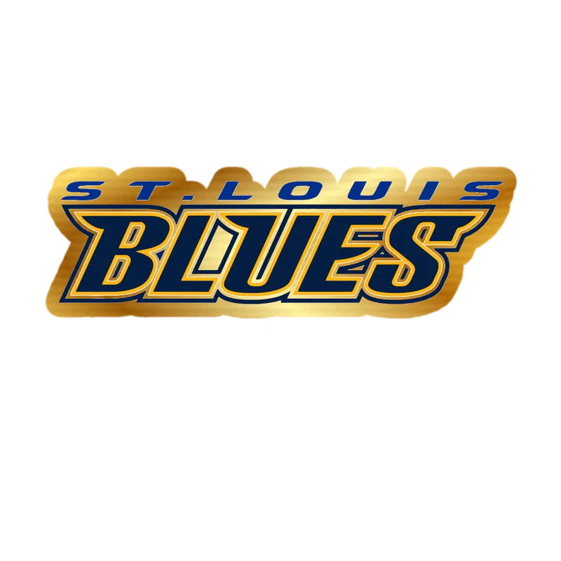 St Louis Blues - Name - Gold Chrome Vinyl Sticker - Custom Size