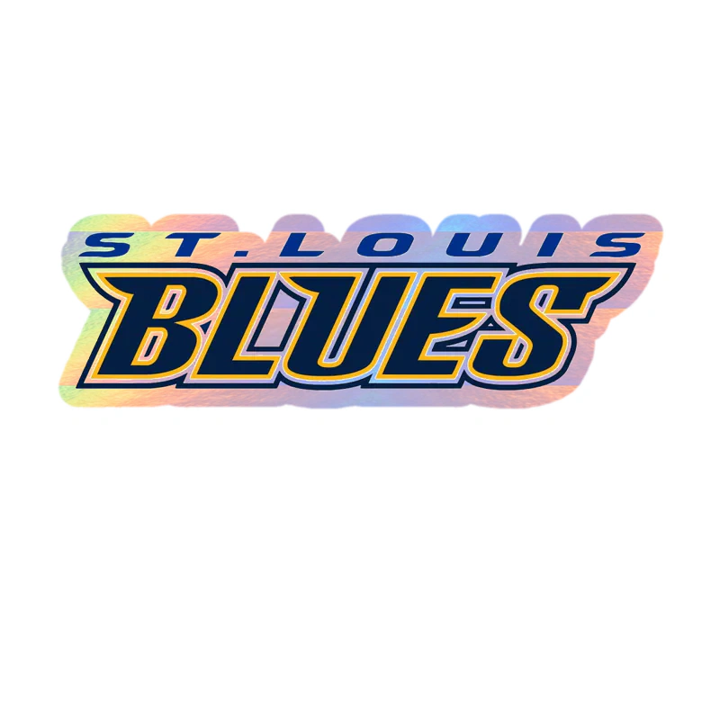 St Louis Blues - Name - Holographic Vinyl Sticker - Custom Size