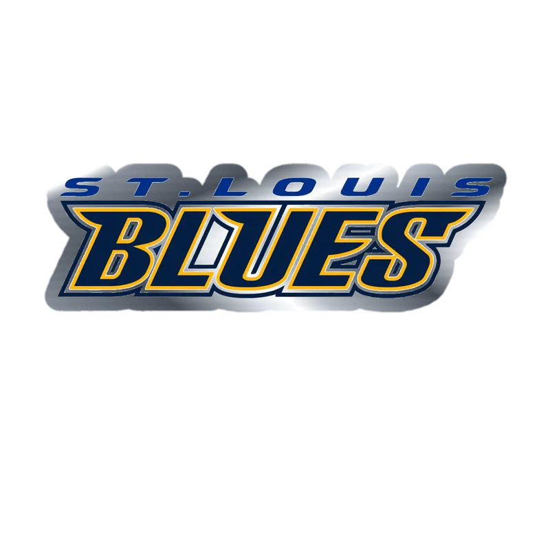 St Louis Blues - Name - Silver Chrome Vinyl Sticker - Custom Size