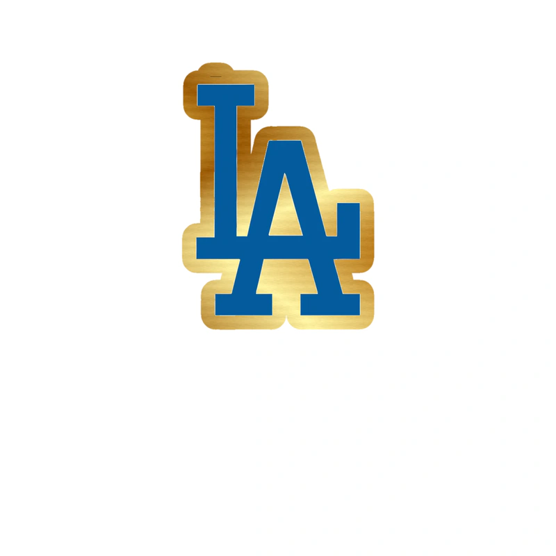 Los Angeles Dodgers - LA - Gold Chrome Vinyl Sticker - Custom Size