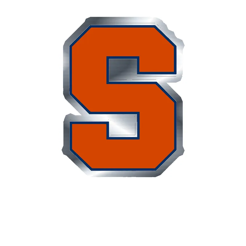 Syracuse Orange Full-Color - Image 1 - Silver Chrome Vinyl Decal - Custom Size