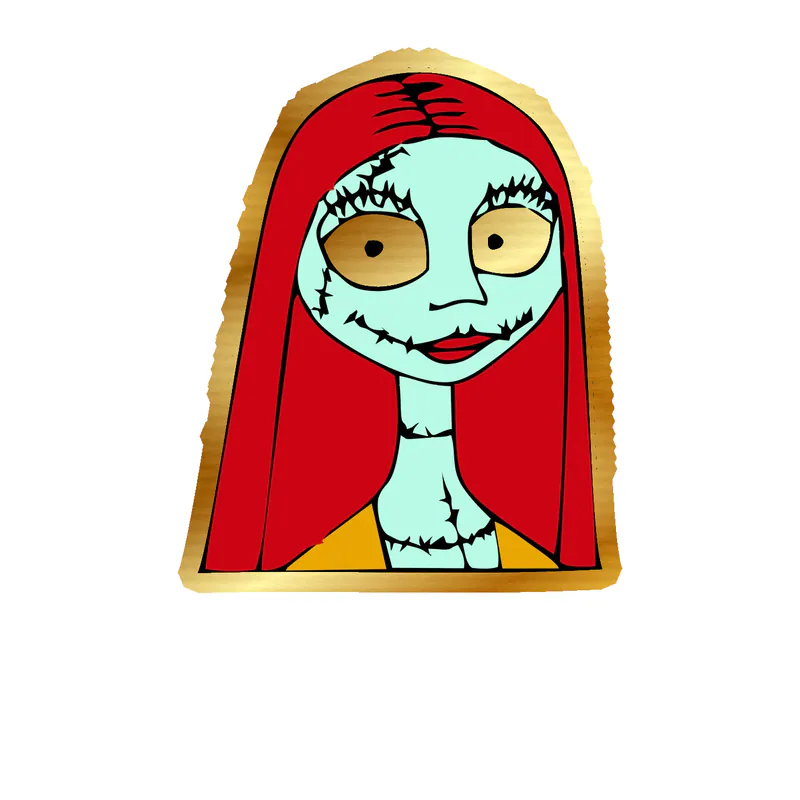 Nightmare Before Christmas Gold Chrome Vinyl Sticker - Custom Size