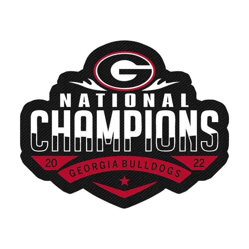 Georgia Bulldogs - National Champions 2022 - Image 1 - Carbon Fiber Vinyl Decal - Custom Size