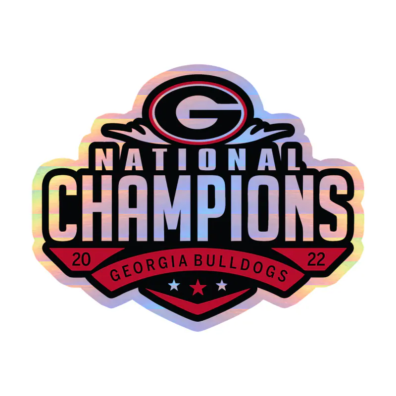 Georgia Bulldogs - National Champions 2022 - Image 1 - Holographic Vinyl Decal - Custom Size