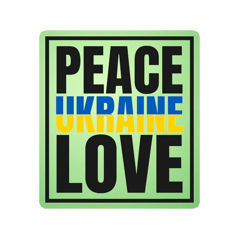 Ukraine Glow in the Dark Vinyl Decal - custom size