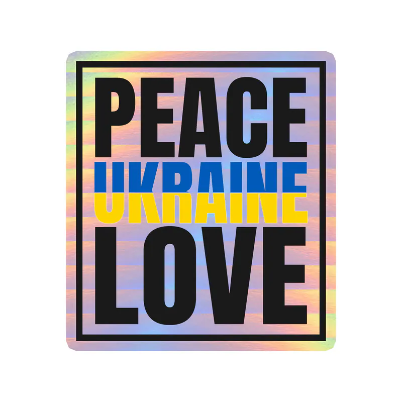 Ukraine Holographic Vinyl Decal - custom size