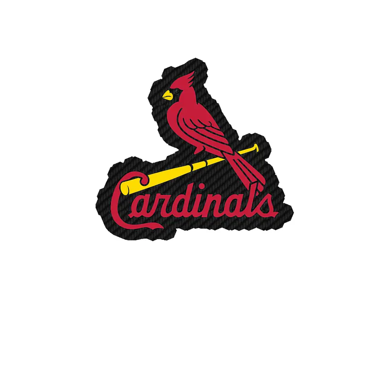 St. Louis Cardinals - Bird With Cardinals - Carbon Fiber Vinyl Sticker - Custom Size