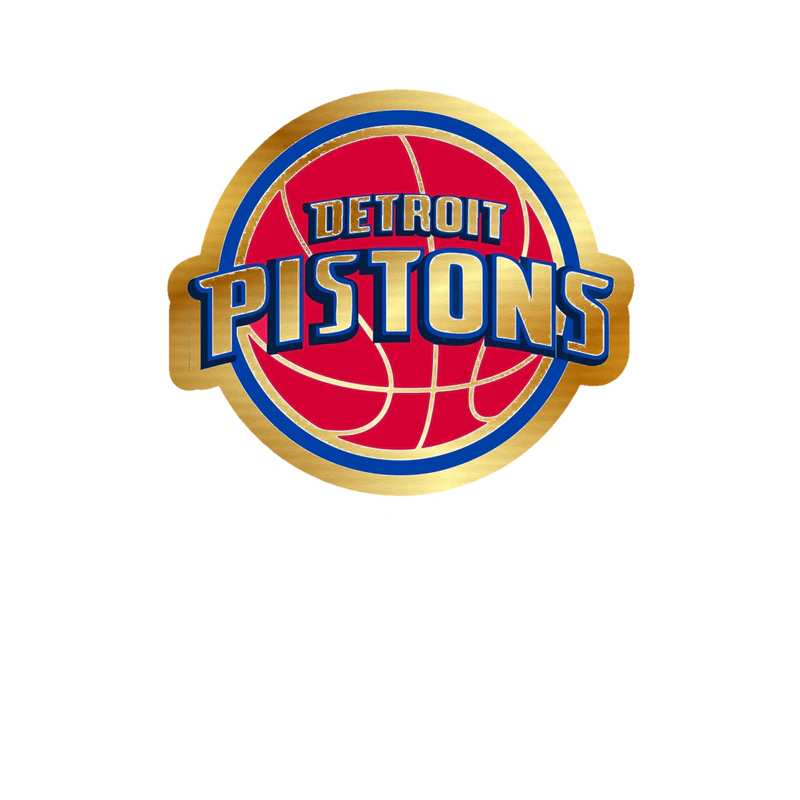 Detroit Pistons - Image 8 - Gold Chrome Vinyl Sticker - Custom Size