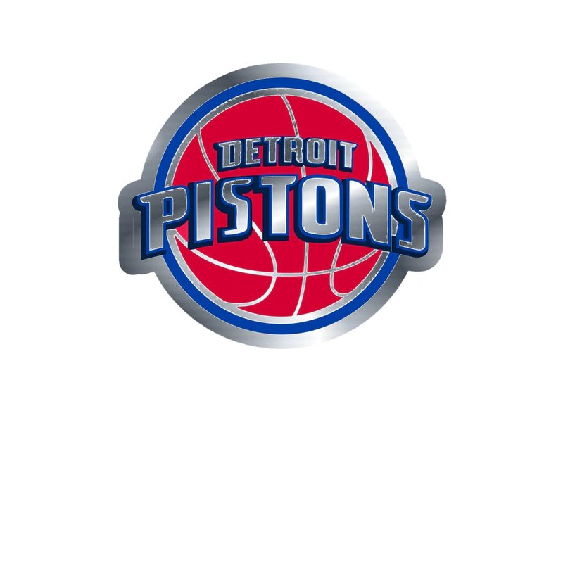 Detroit Pistons - Image 8 - Silver Chrome Vinyl Sticker - Custom Size