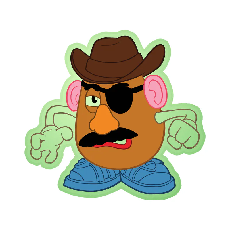 Toy Story Mr. Potato Head Glow in the Dark Vinyl Sticker - Custom Size