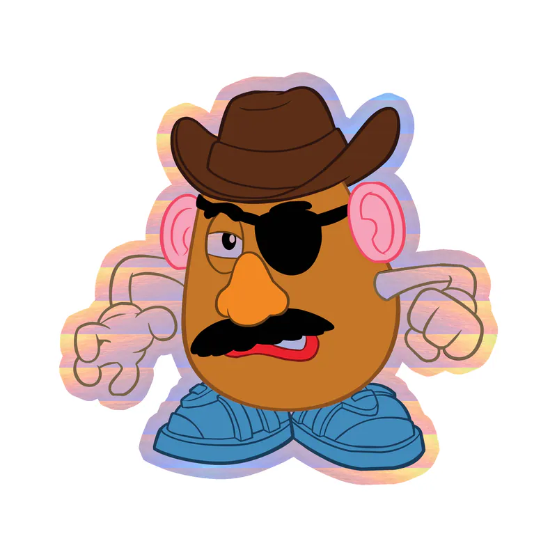 Toy Story Mr. Potato Head Holographic Vinyl Sticker - Custom Size