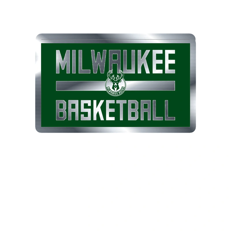 Milwaukee Bucks - Image 10 - Silver Chrome Vinyl Sticker - Custom Size