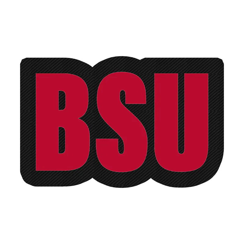 Ball State Cardinals - BSU 2 - Carbon Fiber Vinyl Decal - Custom Size