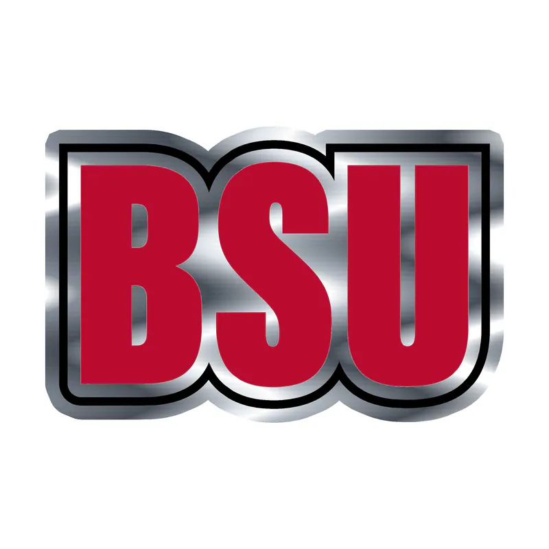Ball State Cardinals - BSU 2 - Silver Chrome Vinyl Decal - Custom Size