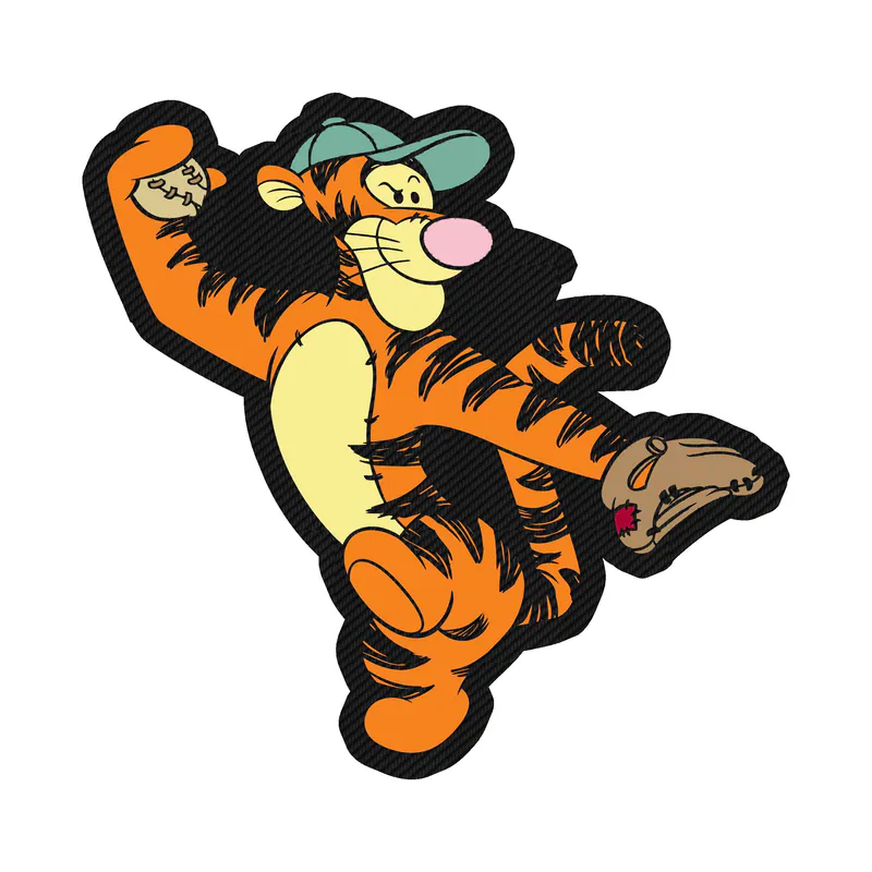 Winnie The Pooh - Tigger - Carbon Fiber Vinyl Sticker - Custom Size