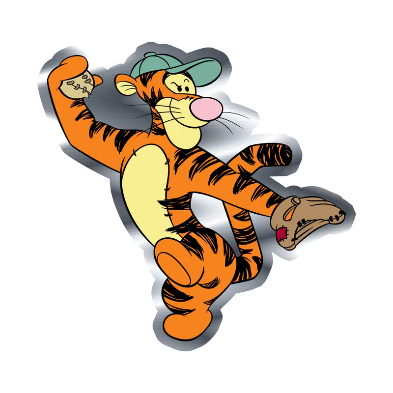 Winnie The Pooh - Tigger - Silver Chrome Vinyl Sticker - Custom Size