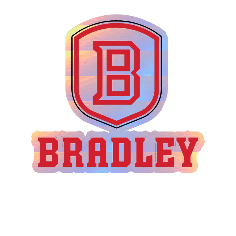 Bradley Braves - Image 1 - Holographic Vinyl Decal - Custom Size