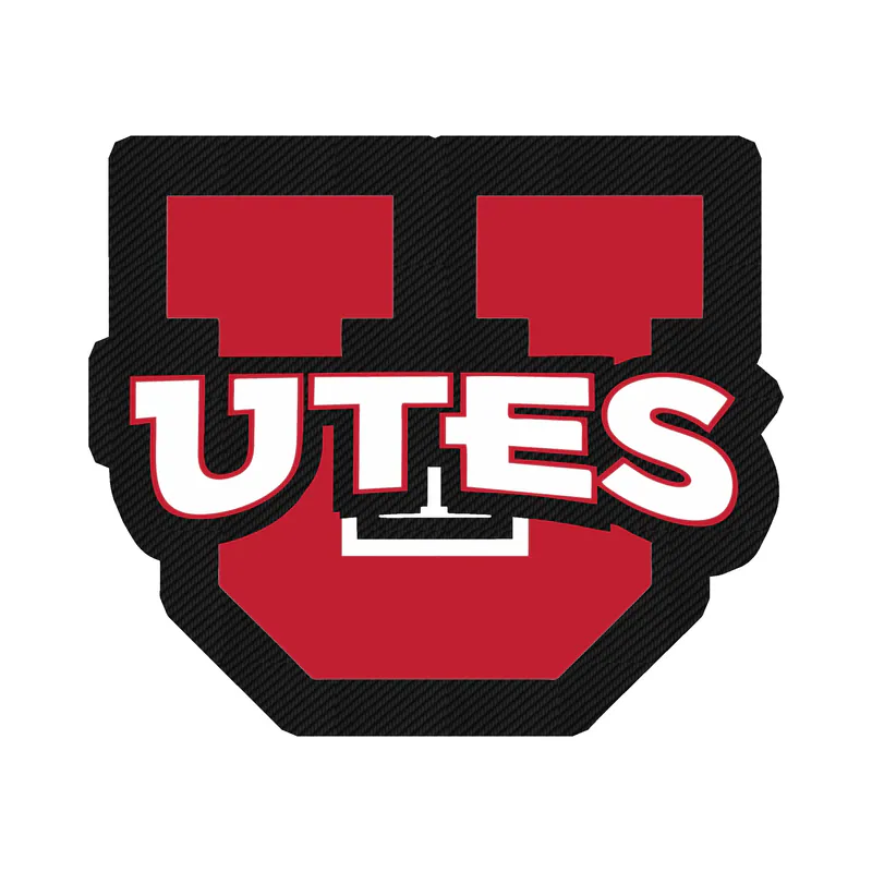 Utah Utes - Image 2 - Carbon Fiber Vinyl Decal - Custom Size