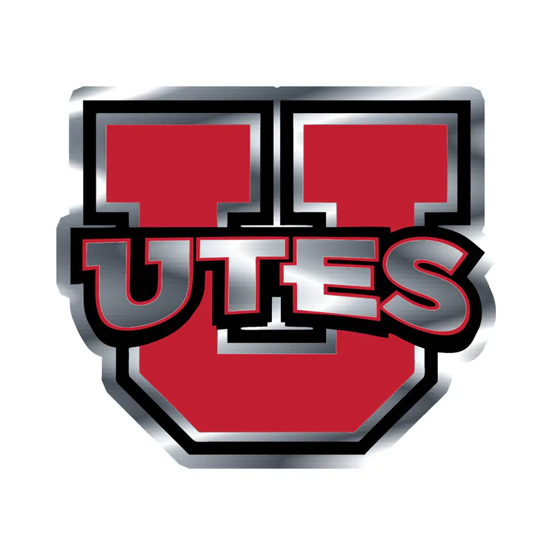 Utah Utes - Image 2 - Silver Chrome Vinyl Decal - Custom Size