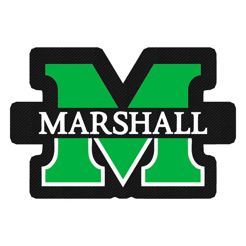 Marshall University Carbon Fiber Vinyl Decal - Custom Size