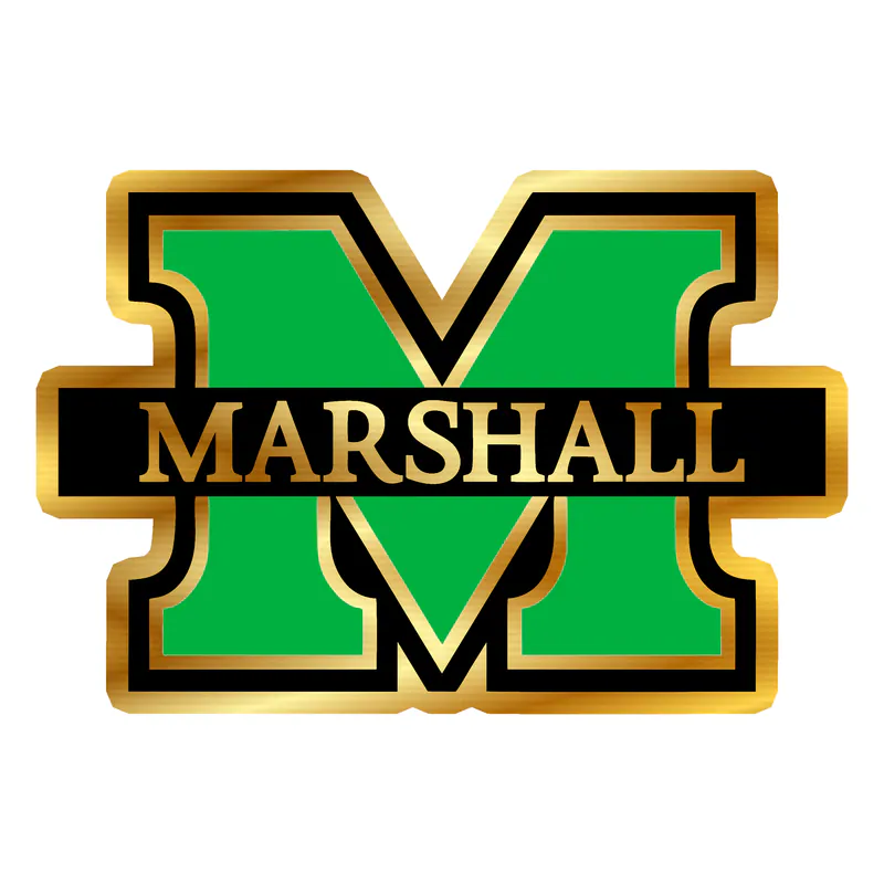Marshall University Gold Chrome Vinyl Decal - Custom Size