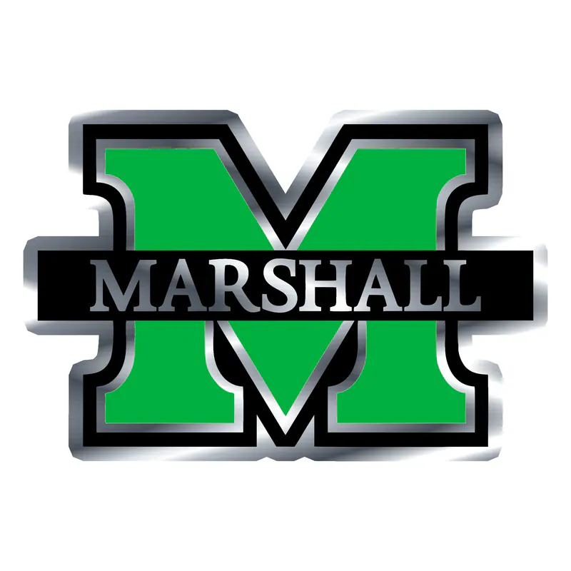 Marshall University Silver Chrome Vinyl Decal - Custom Size