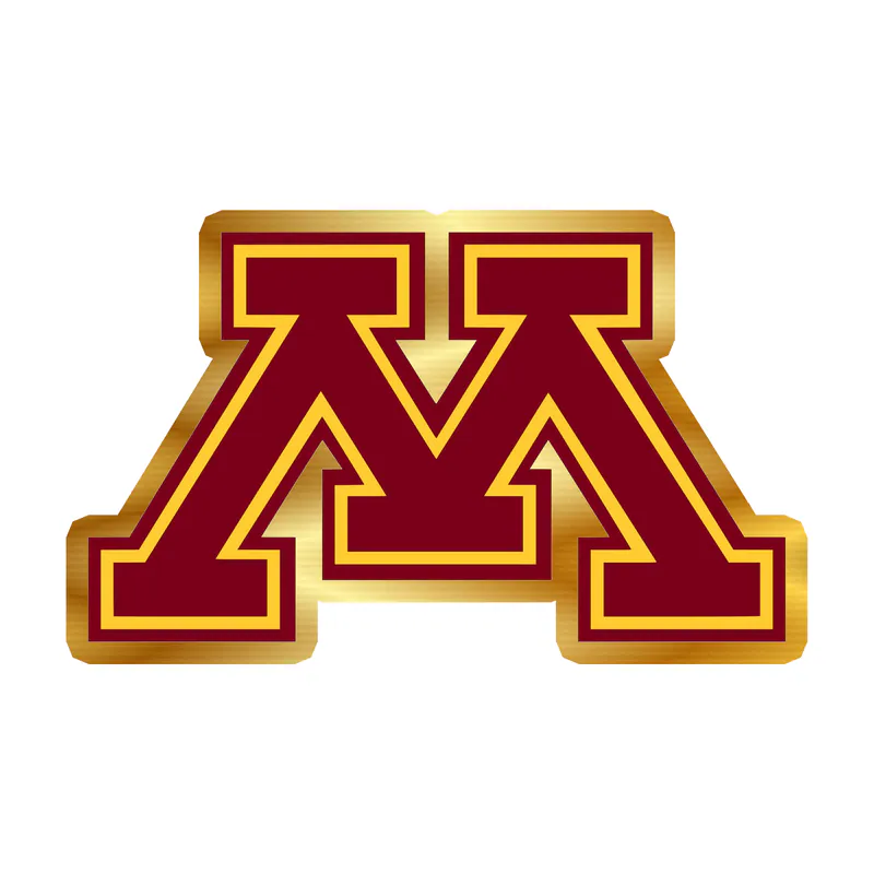 University of Minnesota Gophers - M - Gold Chrome Vinyl Decal - Custom Size