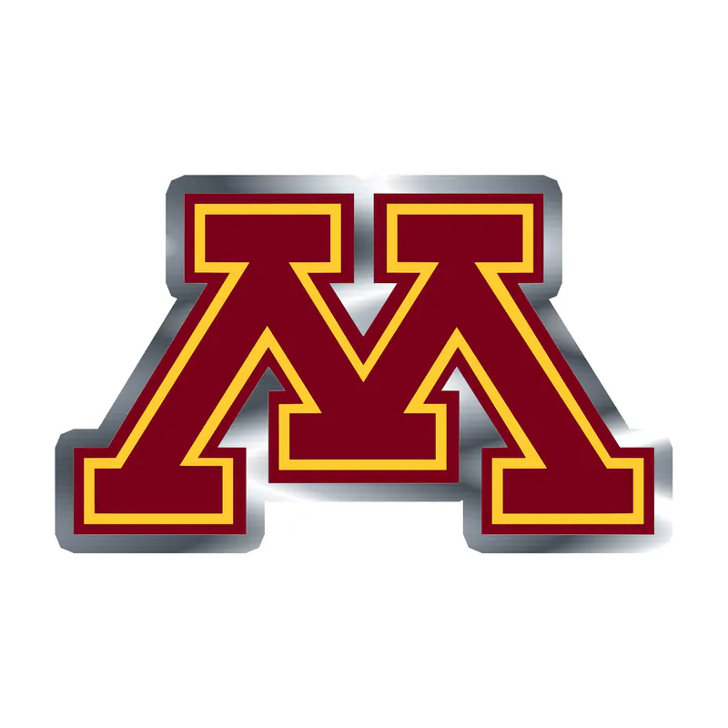 University of Minnesota Gophers - M - Silver Chrome Vinyl Decal - Custom Size