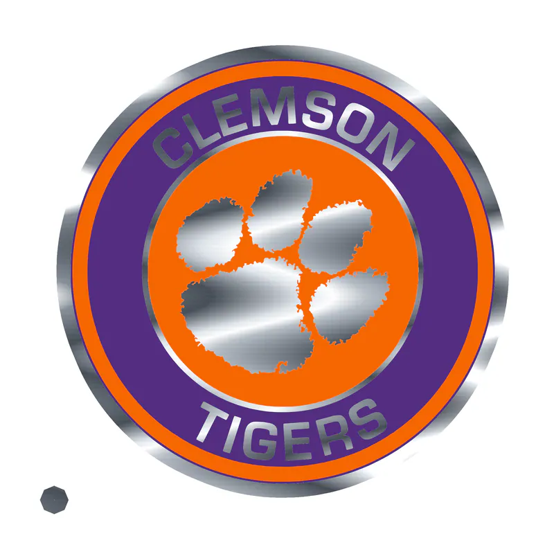 Clemson Tigers - Image 5 - Silver Chrome Vinyl Decal - Custom Size