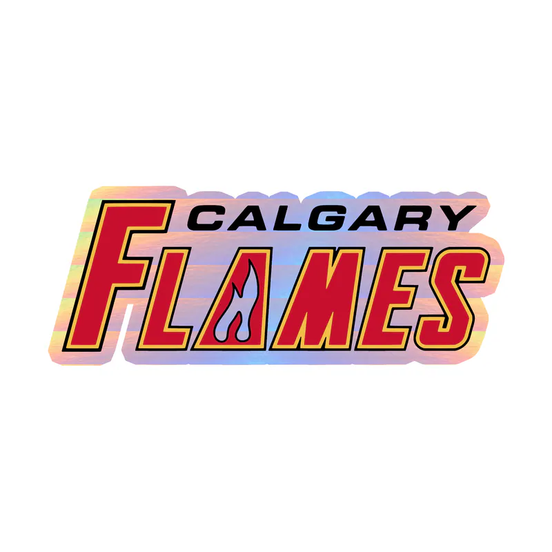 Calgary Flames - Name - Holographic Vinyl Sticker - Custom Size