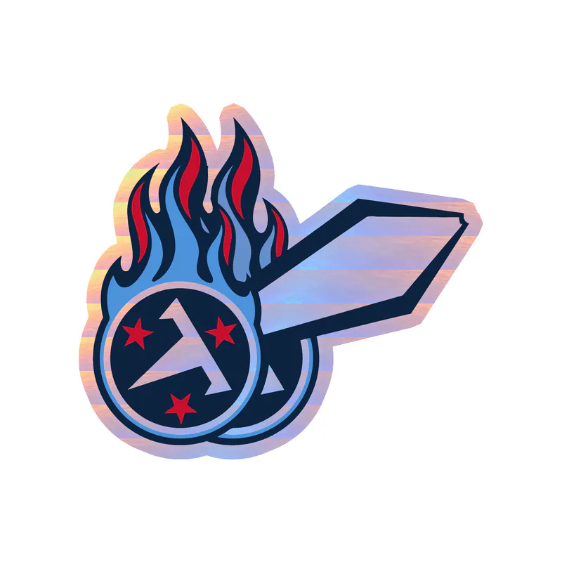 Tennessee Titans - Sword with Logo - Holographic Vinyl Sticker - Custom Size