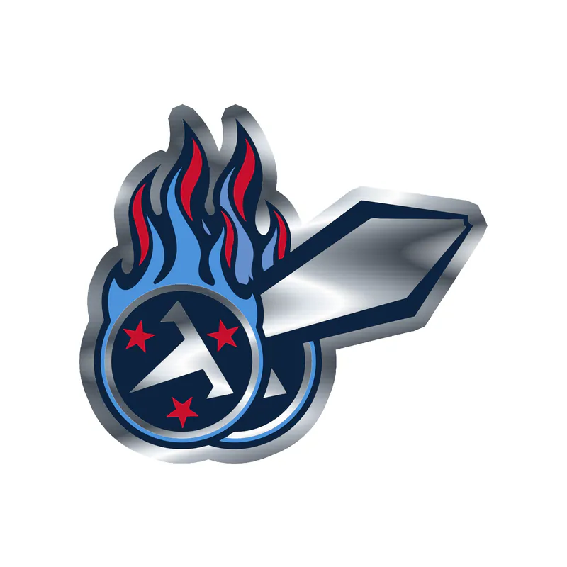 Tennessee Titans - Sword with Logo - Silver Chrome Vinyl Sticker - Custom Size