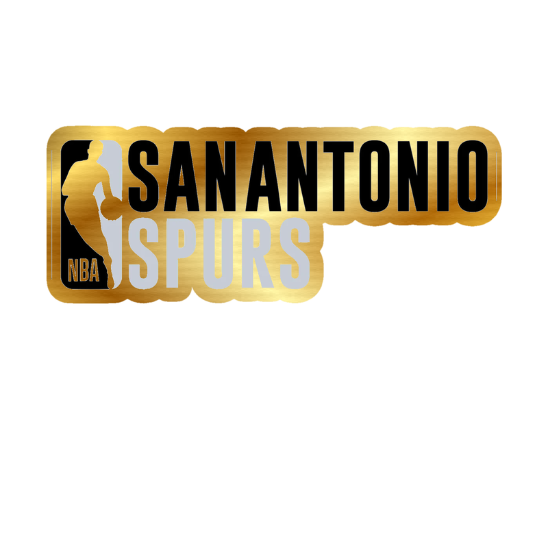 San Antonio Spurs - Image 2 - Gold Chrome Vinyl Sticker - Custom Size
