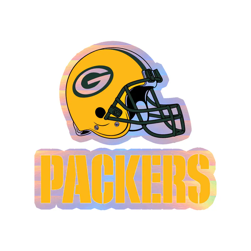 Green Bay Packers - Image 6 - Holographic Vinyl Sticker - Custom Size