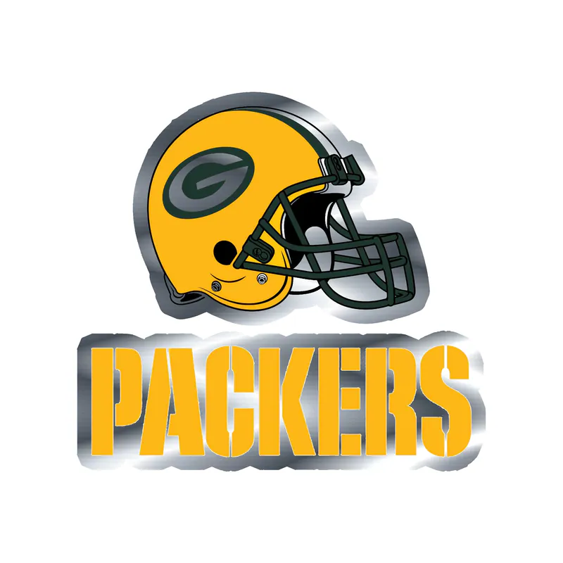 Green Bay Packers - Image 6 - Silver Chrome Vinyl Sticker - Custom Size
