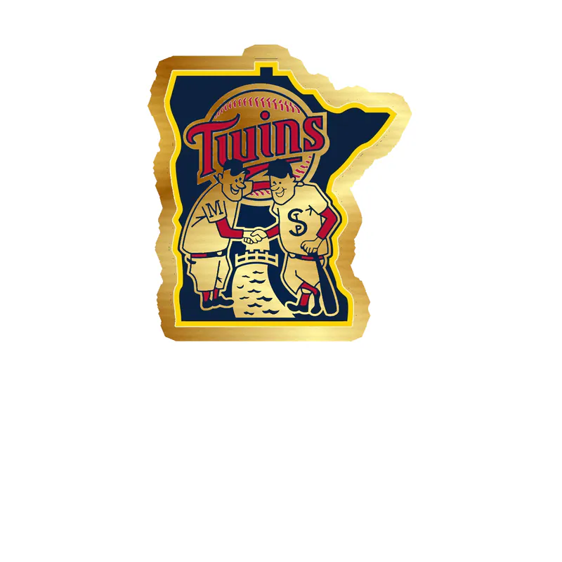 Minnesota Twins - State - Gold Chrome Vinyl Sticker - Custom Size