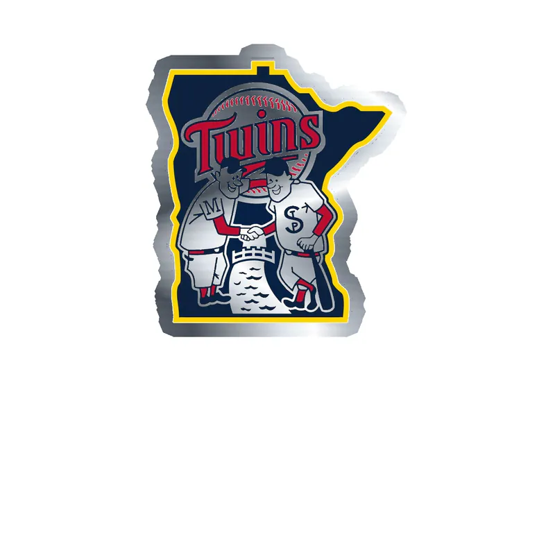 Minnesota Twins - State - Silver Chrome Vinyl Sticker - Custom Size