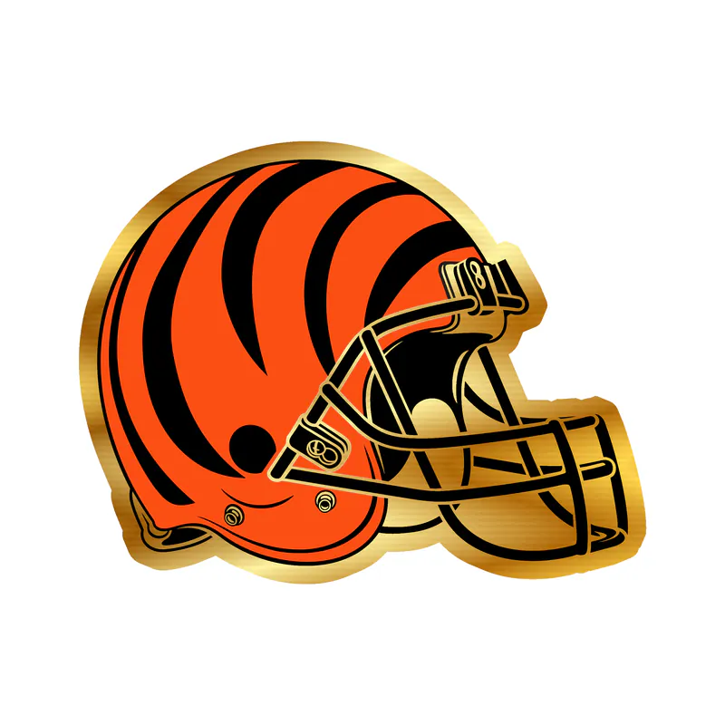 Cincinnati Bengals - Tiger Stripes Helmet - Gold Chrome Vinyl Sticker - Custom Size