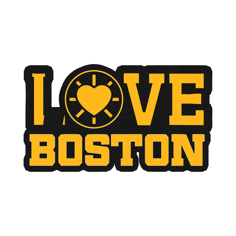 Boston Bruins - LOVE- Carbon Fiber Vinyl Sticker - Custom Size