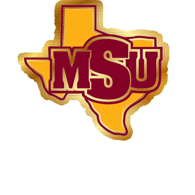 Midwestern State University Gold Chrome Vinyl Decal - Custom Size