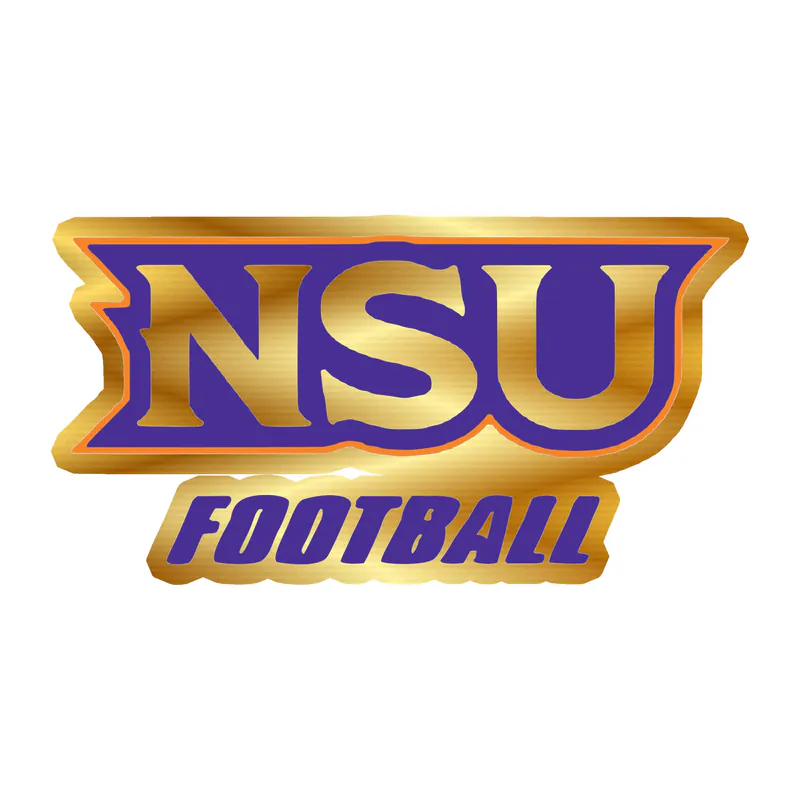 Northwestern State - NSU Football - Gold Chrome Vinyl Decal - Custom Size