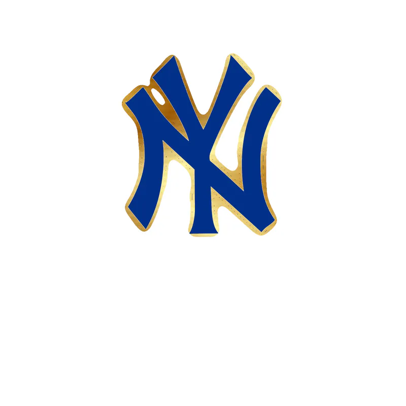 New York Yankees - Blue NY - Gold Chrome Vinyl Sticker - Custom Size