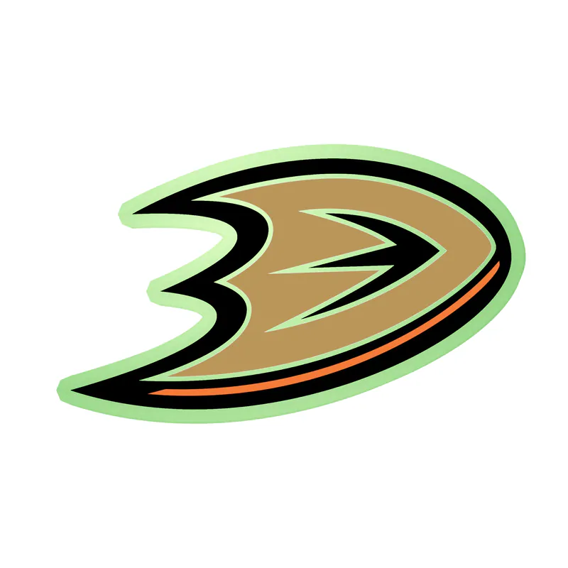 Anaheim Ducks - D - Glow in the Dark Vinyl Sticker - Custom Size
