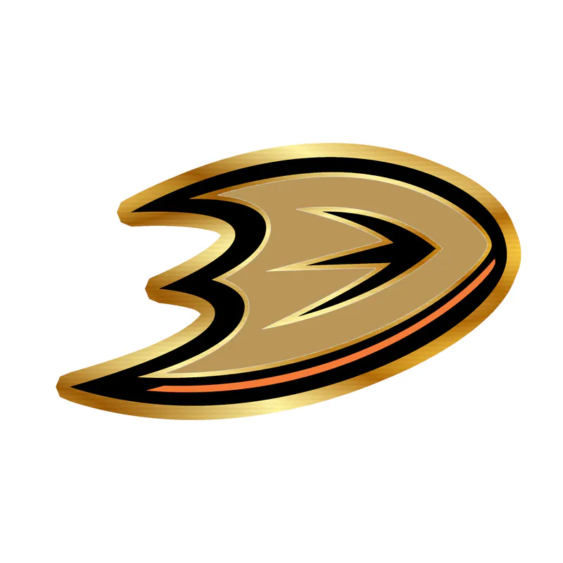 Anaheim Ducks - D - Gold Chrome Vinyl Sticker - Custom Size