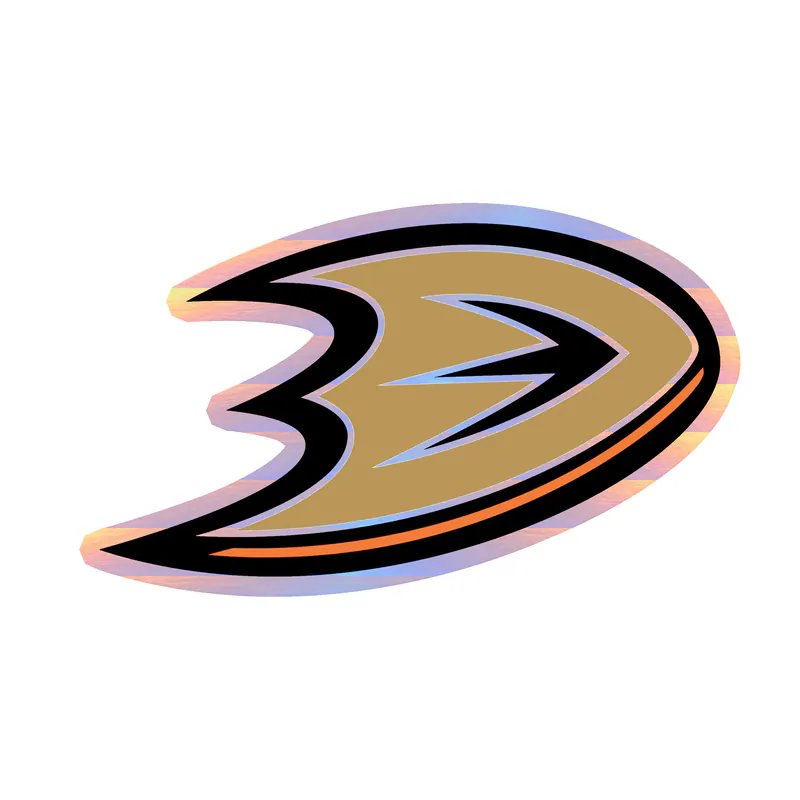 Anaheim Ducks - D - Holographic Vinyl Sticker - Custom Size