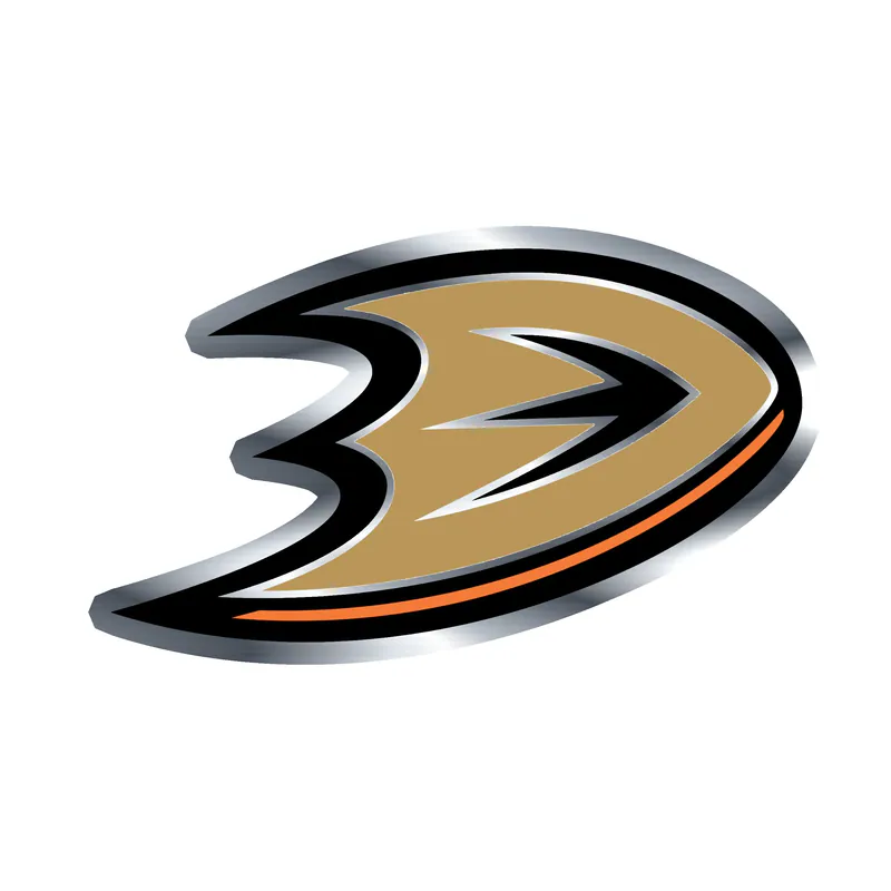 Anaheim Ducks - D - Silver Chrome Vinyl Sticker - Custom Size