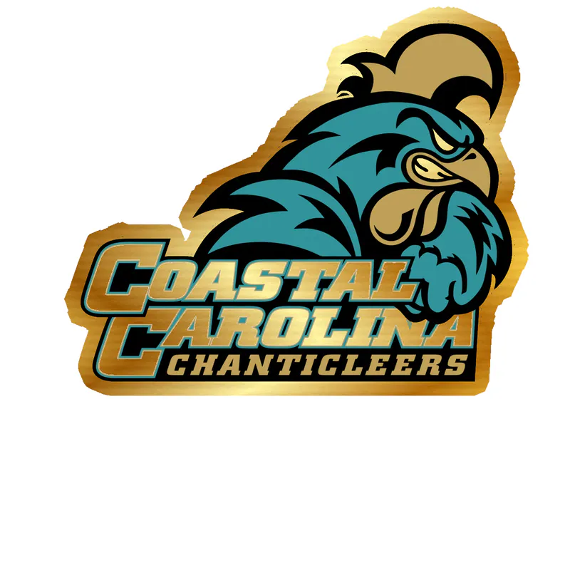 Coastal Carolina Chanticleers Gold Chrome Vinyl Decal - Custom Size