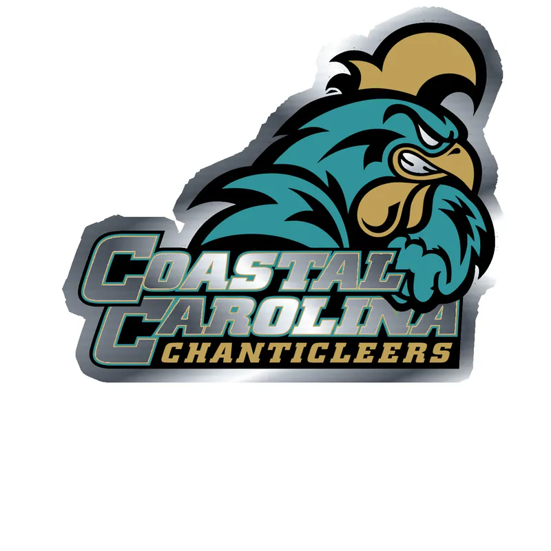 Coastal Carolina Chanticleers Silver Chrome Vinyl Decal - Custom Size